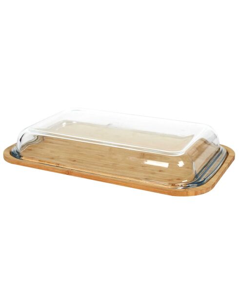 Boîte avec support en bambou verre - 41.4x5.7x25.5 cm