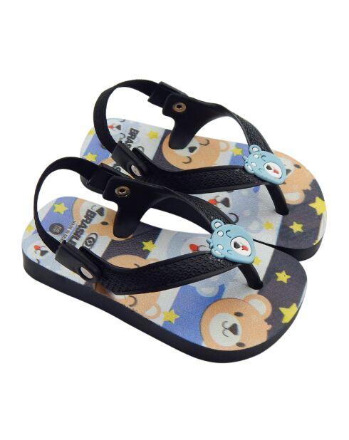 Zwarte teenslippers van Teddy