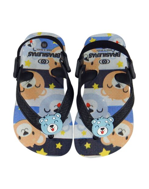 Zwarte teenslippers van Teddy