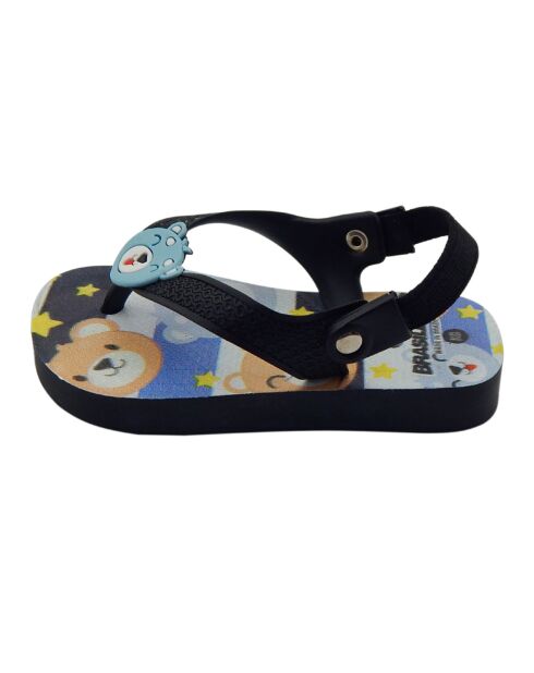 Zwarte teenslippers van Teddy