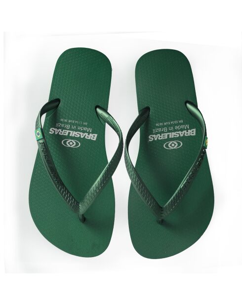 Klassieke Pearl W kakigroene teenslippers