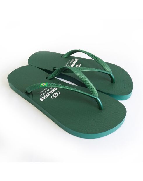 Klassieke Pearl W kakigroene teenslippers