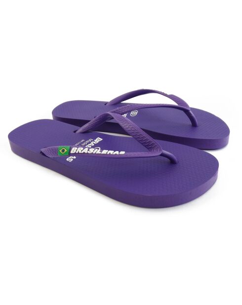 Paarse klassieke teenslippers
