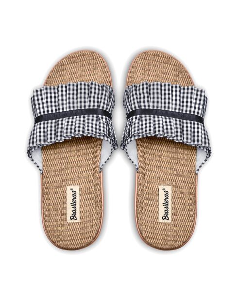 Marineblauwe muiltjes van Vichy