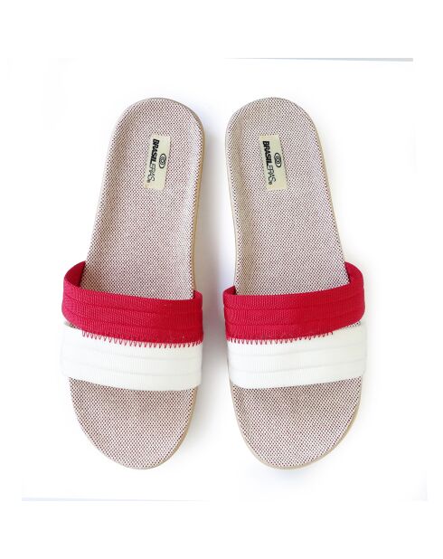 Tren Pala Combi rot/weiße Pantoletten