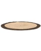 Tapis rond jute bord noir beige/noir - D.120 cm