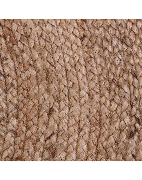 Tapis rond jute bord noir beige/noir - D.120 cm