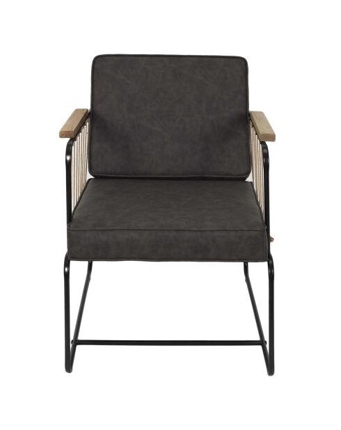 Fauteuil Benson marron/noir - 63x79x73 cm