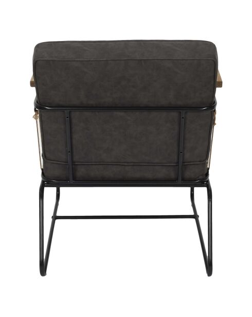 Fauteuil Benson marron/noir - 63x79x73 cm