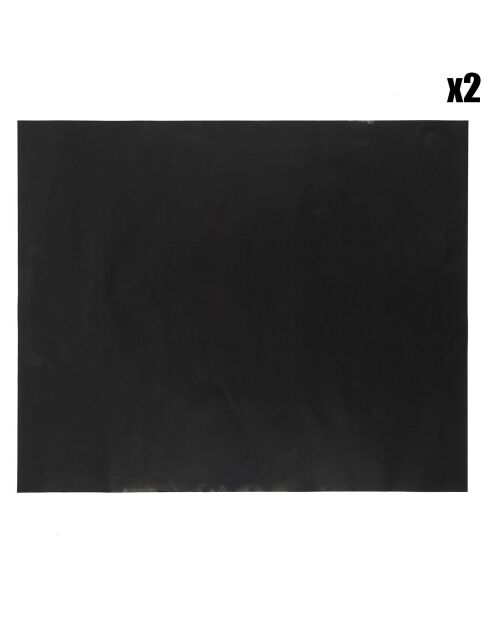 2 Feuilles de cuisson reutilisable barbecue noires - 40x33 cm
