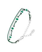 Bracelet Trio en Argent & Onyx vert