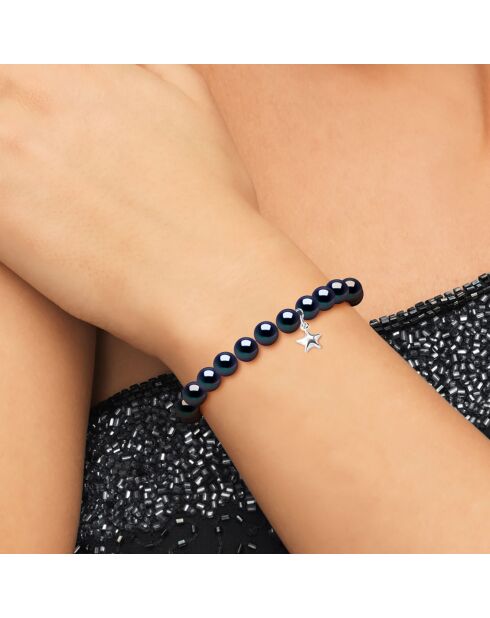 Bracelet  en Argent & Perles de Culture d'Eau Douce noires
