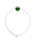 Zilveren armband en malachietgroene gekweekte zoetwaterparel