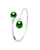 Prestige-Armreif aus Silber und malachitgrünen Süßwasser-Zuchtperlen