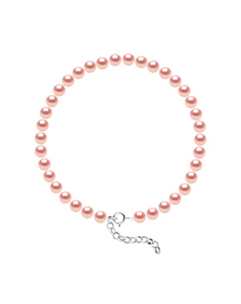 Bracelet Rang en Argent & Perles de Culture d'Eau Douce rose naturel