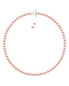 Parure Collier & Boucles d'oreilles en Argent & Perles de Culture d'Eau Douce rose naturel