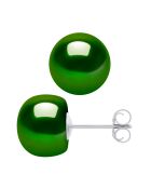 Boucles d'oreilles en Argent & Perles de Culture d'Eau Douce vert malachite Ø 9-10 mm