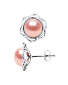 Orecchini in argento e perle coltivate d'acqua dolce rosa naturale