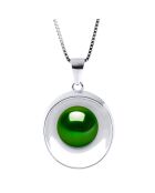 Collier en Argent & Perle de Culture d'Eau Douce vert malachite