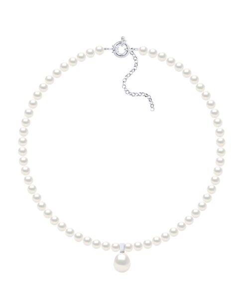 Collana Rang in argento e perle coltivate d'acqua dolce bianche naturali