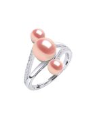 Bague ajustable Trilogy en Argent & Perles de Culture d'Eau Douce rose naturel