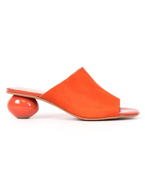 Mules en Velours de Cuir Mascarat orange