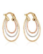 Boucles d'oreilles Ondée or tricolore