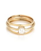 Ring Sam Zirkonia aus Gelbgold