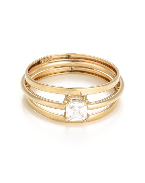 Ring Sam Zirkonia aus Gelbgold