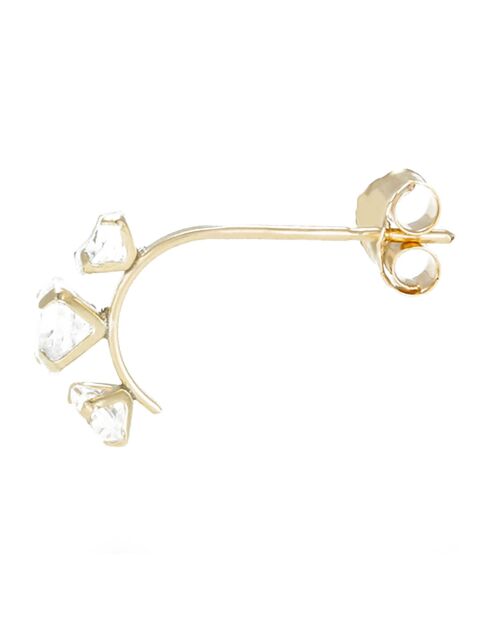 Orecchini a bottone in oro giallo con zirconia