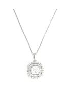 Quadratischer Anhänger aus Weißgold mit Zirkonia