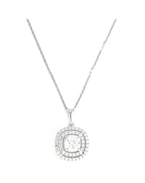 Quadratischer Anhänger aus Weißgold mit Zirkonia