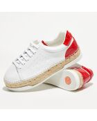 Baskets espadrilles en Cuir Lancry blanc/rouge