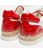 Baskets espadrilles en Cuir Lancry blanc/rouge