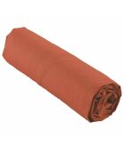 Drap housse 100% Percale de Coton Percaline terracotta