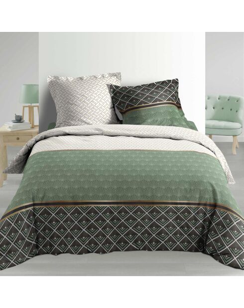 Parure housse de couette 100% Percale de Coton Belor multicolore