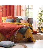 Parure housse de couette 100% Gaze de Coton Angelia grise