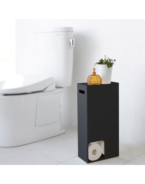 Rangement pour papier toilette noir - 23x12.5x48 cm