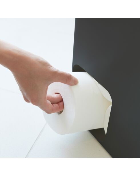 Rangement pour papier toilette noir - 23x12.5x48 cm