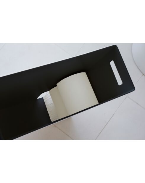 Rangement pour papier toilette noir - 23x12.5x48 cm