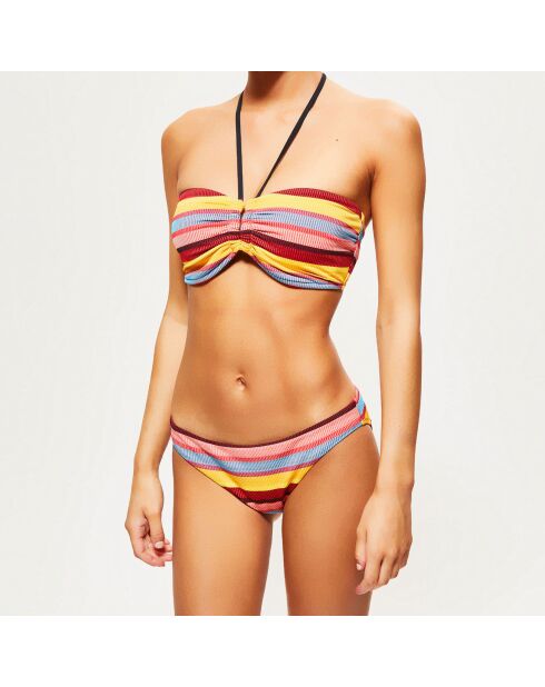 Mehrfarbig gestreifte Bikinihose