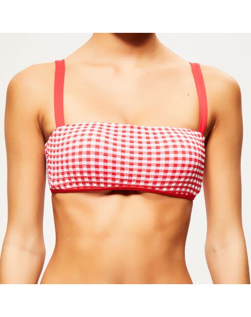 Haut de Maillot à carreaux rouge/blanc