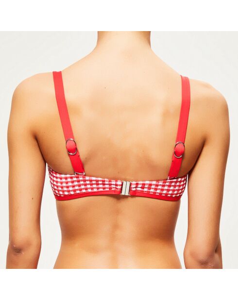 Haut de Maillot à carreaux rouge/blanc