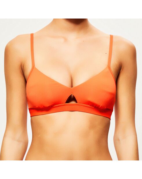 Orangefarbenes Active Hybrid-Bikinioberteil