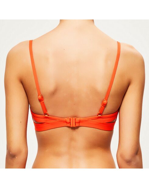 Orangefarbenes Active Hybrid-Bikinioberteil