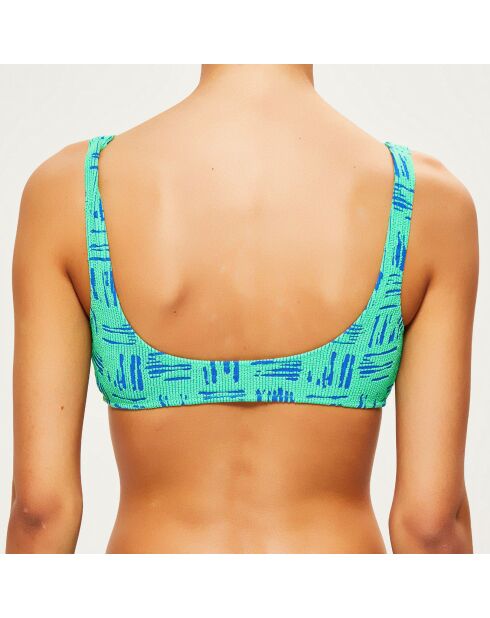 Neongrün/blau bedrucktes BH-Top