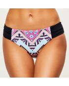 Bas de Maillot drapé imprimé  noir/multicolore