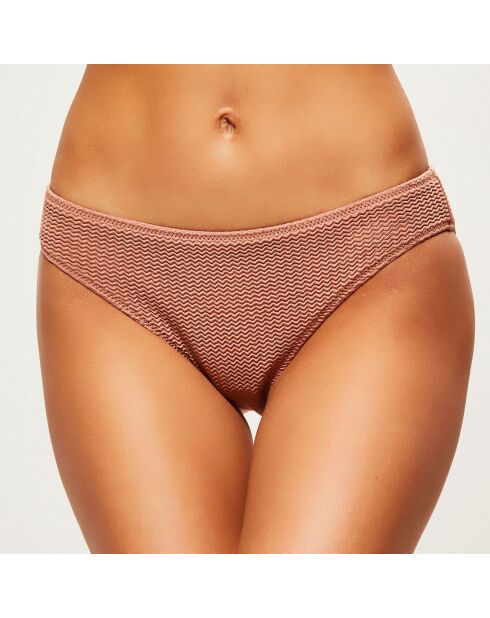 Slip bikini con texture color bronzo