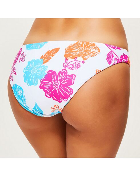 weiße/mehrfarbige Bikinihose mit Blumenmuster