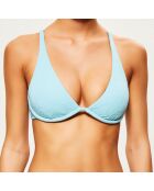 Haut de Maillot  armaturé texturé bleu du nil